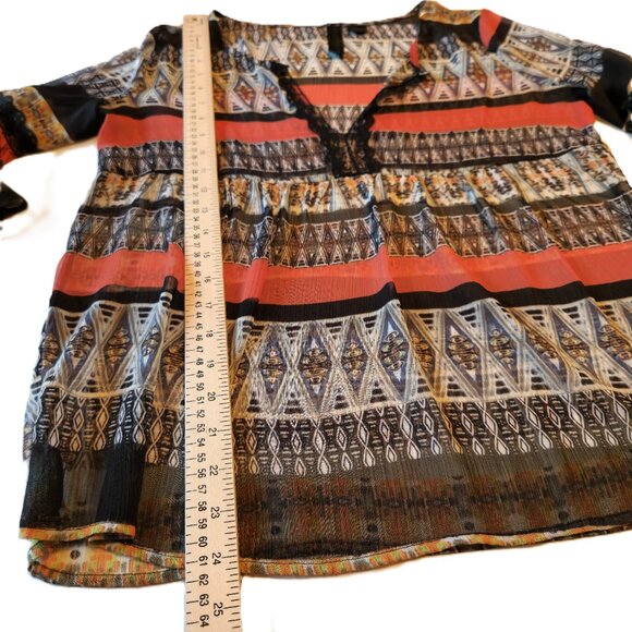 ❤️ 4/$20 Petticoat Alley Anthropologie boho top Women's medium Sheer Babydoll - Picture 7 of 14
